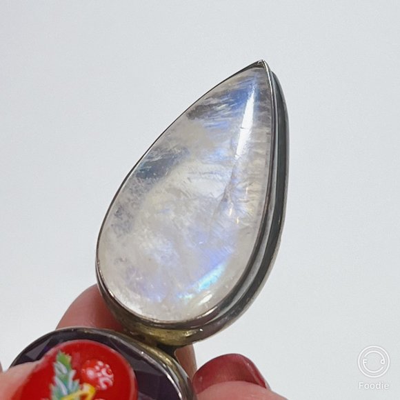 NEW LARGE AMETHYST/MOONSTONE PENDANT - 925 SILVER INDIA ARTISAN - Picture 4 of 12